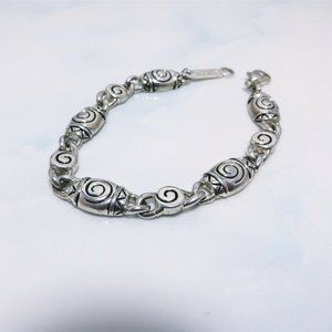 Napier Funky Silver Plated Tribal Style Linked 7.5" Bracelet